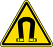 Image of Product. Front orientation. Labels. Hazardous Material ISO Labels , Magnetic Field Hazard Symbol.