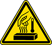 Image of Product. Front orientation. Labels. Hazardous Material ISO Labels , Hot Materials Hazard Symbol.