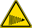 Image of Product. Front orientation. Labels. Hazardous Material ISO Labels , UV Light Hazard Symbol.