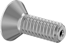 Image of Product. Back orientation. Flat Head Screws. Venting Stainless Steel Hex-Drive Flat Head Screws.