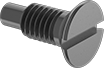 Image of Product. Front orientation. Flat Head Screws. Extended-Tip Steel Slotted Flat Head Screws.