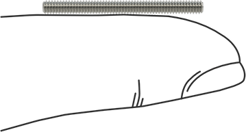 Image of Product. Side1 orientation. Contains SizingReference. Super-Corrosion-Resistant 316 Stainless Steel Threaded Rod, 2-56 Thread Size, 1" Long.