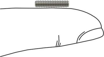 Image of Product. Side1 orientation. Contains SizingReference. Super-Corrosion-Resistant 316 Stainless Steel Threaded Rod, 4-40 Thread Size, 1/2" Long.