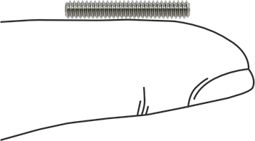 Image of Product. Side1 orientation. Contains SizingReference. Super-Corrosion-Resistant 316 Stainless Steel Threaded Rod, 4-40 Thread Size, 3/4" Long.