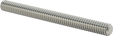 Image of Product. Front orientation. Super-Corrosion-Resistant 316 Stainless Steel Threaded Rod, 1/4"-20 Thread Size, 2-3/4" Long.