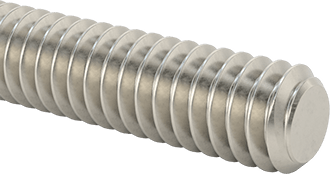 Image of Product. Front orientation. Super-Corrosion-Resistant 316 Stainless Steel Threaded Rod, 1/4"-20 Thread Size, 5" Long.