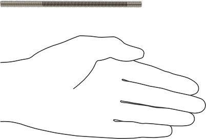 Image of Product. Side1 orientation. Contains SizingReference. Super-Corrosion-Resistant 316 Stainless Steel Threaded Rod, 1/4"-20 Thread Size, 5" Long.