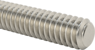 Image of Product. Front orientation. Super-Corrosion-Resistant 316 Stainless Steel Threaded Rod, 1/4"-20 Thread Size, 10" Long.