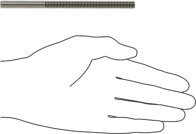 Image of Product. Side1 orientation. Contains SizingReference. Super-Corrosion-Resistant 316 Stainless Steel Threaded Rod, 5/16"-18 Thread Size, 5" Long.