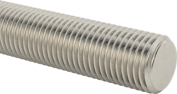 Image of Product. Front orientation. Super-Corrosion-Resistant 316 Stainless Steel Threaded Rod, 3/8"-24 Thread Size, 6" Long.