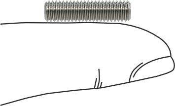 Image of Product. Side1 orientation. Contains SizingReference. Super-Corrosion-Resistant 316 Stainless Steel Threaded Rod, 10-32 Thread Size, 3/4" Long.
