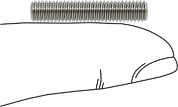 Image of Product. Side1 orientation. Contains SizingReference. Super-Corrosion-Resistant 316 Stainless Steel Threaded Rod, 10-32 Thread Size, 1" Long.