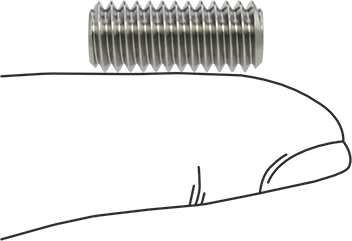 Image of Product. Side1 orientation. Contains SizingReference. Super-Corrosion-Resistant 316 Stainless Steel Threaded Rod, 5/16"-18 Thread Size, 3/4" Long.