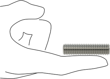 Image of Product. Side1 orientation. Contains SizingReference. Super-Corrosion-Resistant 316 Stainless Steel Threaded Rod, 1/2"-13 Thread Size, 2" Long.