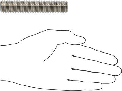 Image of Product. Side1 orientation. Contains SizingReference. Super-Corrosion-Resistant 316 Stainless Steel Threaded Rod, 3/4"-10 Thread Size, 4" Long.