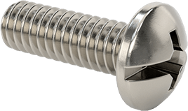 Image of Product. Front orientation. Pan Head Combination Phillips/Slotted Screws, 18-8 Stainless Steel, 8-32 Thread Size, 1/2" Long.