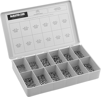 Image of Product. Front orientation. 18-8 Stainless Steel Hex Nut Assortment, Inch Sizes, 700 Pieces.