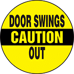 Image of Product. Front orientation. Labels. Door Labels , Caution—Door Swings Out.