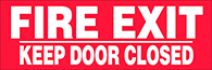 Image of Product. Front orientation. Labels. Door Labels , Fire Exit—Keep Door Closed.