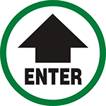 Image of Product. Front orientation. Labels. Door Labels , Enter, Arrow.