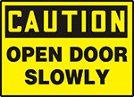 Image of Product. Front orientation. Labels. Door Labels , Caution—Open Door Slowly.