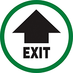 Image of Product. Front orientation. Labels. Door Labels , Exit, Arrow.