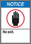 Image of Product. Front orientation. Labels. Door Labels , Notice—No Exit.