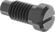 Image of Product. Front orientation. Rounded Head Screws. Extended-Tip Steel Cheese Head Slotted Screws.