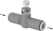 Image of Product. Front orientation. Contains Annotated. Air Flow Control Valves. Inline Corrosion-Resistant Air Flow Control Valves.