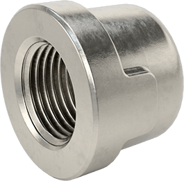 Image of Product. Back orientation. Premium Low-Pressure 304 Stainless Steel Pipe Fitting, with Certificate, Cap, 1/2 NPT Female.