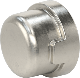 Image of Product. Front orientation. Premium Low-Pressure 304 Stainless Steel Pipe Fitting, with Certificate, Cap, 3/4 NPT Female.