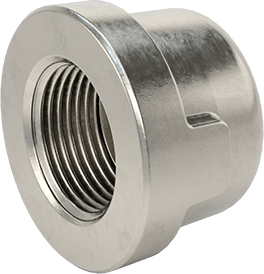 Image of Product. Back orientation. Premium Low-Pressure 304 Stainless Steel Pipe Fitting, with Certificate, Cap, 3/4 NPT Female.