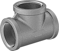Image of Product. Female. Front orientation. Pipe and Fittings. Premium Low-Pressure Stainless Steel Threaded Pipe Fittings, Tee Connectors, Threaded Fitting Connection, Female.