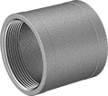 Image of Product. Female. Front orientation. Pipe and Fittings. Premium Low-Pressure Stainless Steel Threaded Pipe Fittings, Straight Connectors, Threaded Fitting Connection, Female.