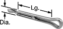 Image of Attribute. Front orientation. Contains Annotated. Cotter Pins. Strong-Hold Hammer-Set Cotter Pins.