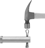 Image of ProductInUse. Front orientation. Cotter Pins. Strong-Hold Hammer-Set Cotter Pins.
