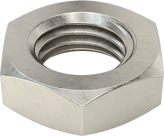 Image of Product. Bottom orientation. Corrosion-Resistant 18-8 Stainless Steel Thin-Profile Hex Nut, M16 x 2 mm Thread, DIN 439B, ISO 4035.