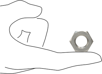 Image of Product. Side1 orientation. Contains SizingReference. Corrosion-Resistant 18-8 Stainless Steel Thin-Profile Hex Nut, M16 x 2 mm Thread, DIN 439B, ISO 4035.
