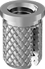 Aluminum Flanged Screw-to-Expand Inserts for Plastic
