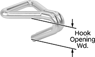 Image of Product. Front orientation. Contains Annotated. Webbing Hooks. Wire Hooks, Sew On.
