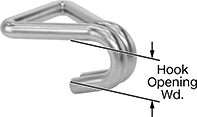 Image of Product. Front orientation. Contains Annotated. Webbing Hooks. Wire Hooks, Sew On.
