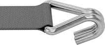 Image of ProductInUse. Sew-On Hook (Shown Installed). Side1 orientation. Webbing Hooks. Wire Hooks, Sew On.