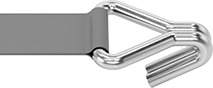 Image of ProductInUse. Side1 orientation. ZoomedIn view. Webbing Hooks. Wire Hooks, Sew On.