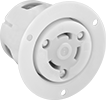 Image of Product. Front orientation. Power Connectors. Turn-Lock Connectors, Panel-Mount Female Receptacles, Single.