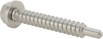 Image of Product. Back orientation. 410 Stainless Steel Flanged Hex Head Drilling Screw, Number 12 Screw Size, 1-1/2" Long.