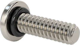 Image of Product. Back orientation. Sealing Pan Head Screws, with Buna-N Rubber O-Ring, 4-40 Thread Size, 3/8" Long.