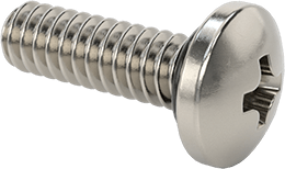 Image of Product. Front orientation. Sealing Pan Head Screws, with Buna-N Rubber O-Ring, 4-40 Thread Size, 3/8" Long.
