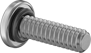 Image of Product. Front orientation. Sealing Pan Head Screws, with Buna-N Rubber O-Ring, 4-40 Thread Size, 3/8" Long.