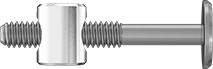 Image of ProductInUse. Shown with Binding Screw. Front orientation. Contains MultipleImages. Dowel Nuts. Dowel Nuts for Wood.