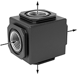 Image of Product. Front orientation. Contains Annotated. Compressed Air Filter/Regulator/Lubricator Manifolds. Manifolds for Norgren Modular Compressed Air Filter/Regulator/Lubricators (FRLs).